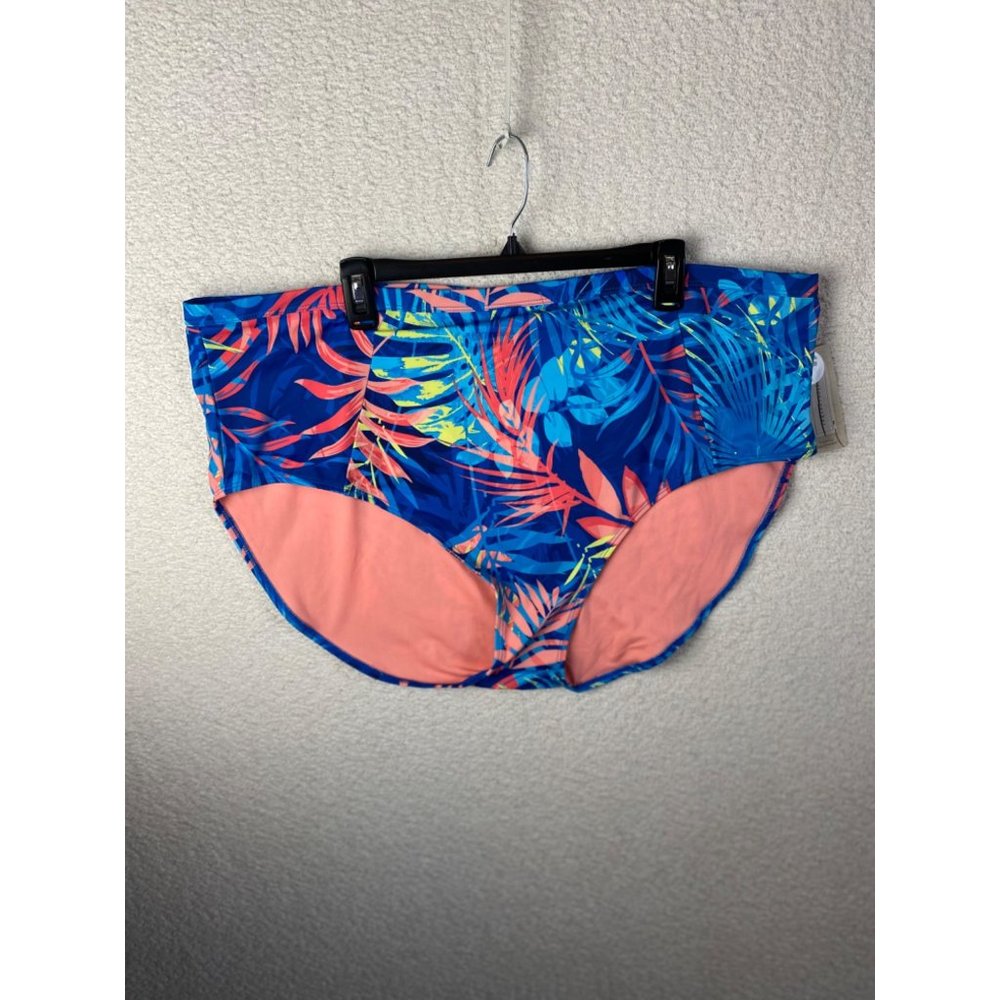 Peyton & Parker Bikini Bathing Suit Bottoms Floral Blue Size 3X New with Tag